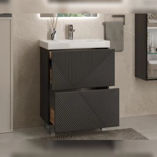 Тумба под раковину напольная Velvex Edge tn.EDG.9696.60.2Y графит, 60 см